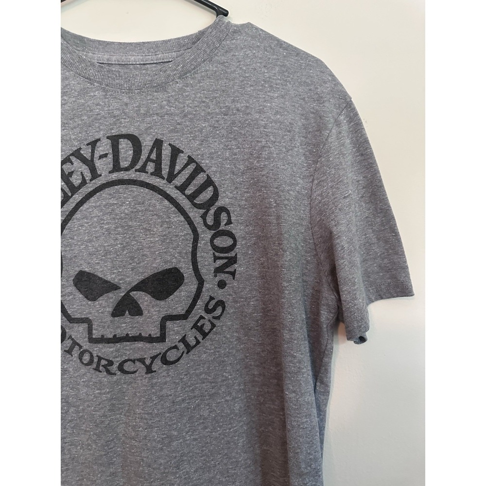 Harley Davidson Men's Willie‎ G Skull Graphic T-Shirt Gray MEDIUM 50/50 Cotton - Picture 5 of 14
